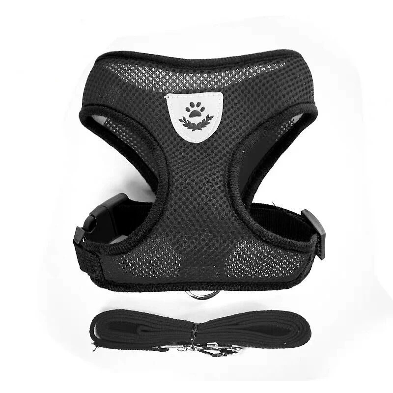 CloudComfort™ Reflective Mesh Harness & Leash Set – Safe, Comfy Walks for Small Dogs & Cats