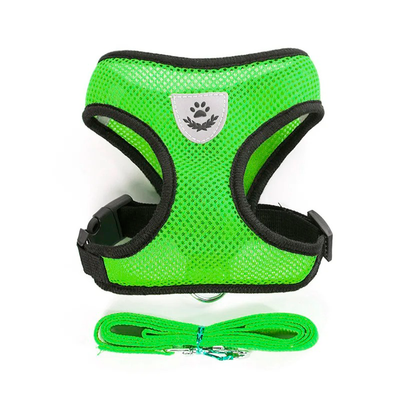 CloudComfort™ Reflective Mesh Harness & Leash Set – Safe, Comfy Walks for Small Dogs & Cats