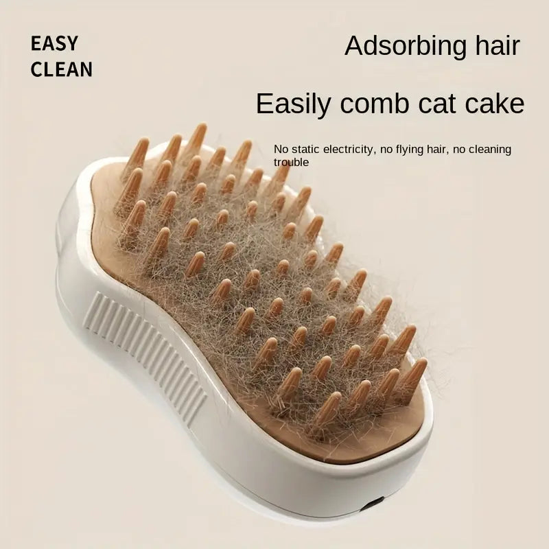 GlowGroom™ 3-in-1 Steam Brush – Massage, Clean & Detangle for Cats & Dogs