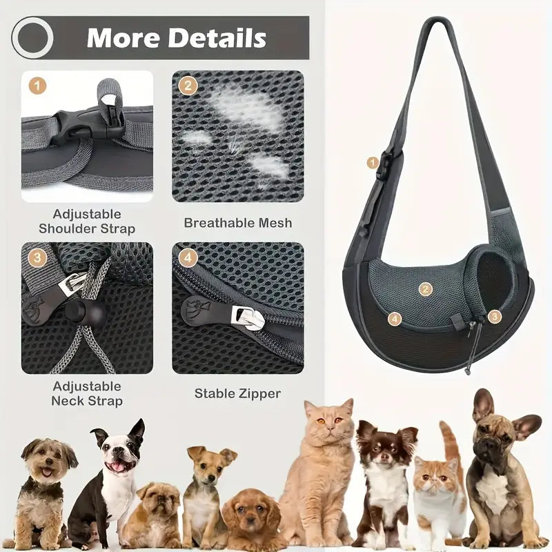 CloudPet™ SnuggleSling – Breathable Pet Carrier for Small Dogs & Cats