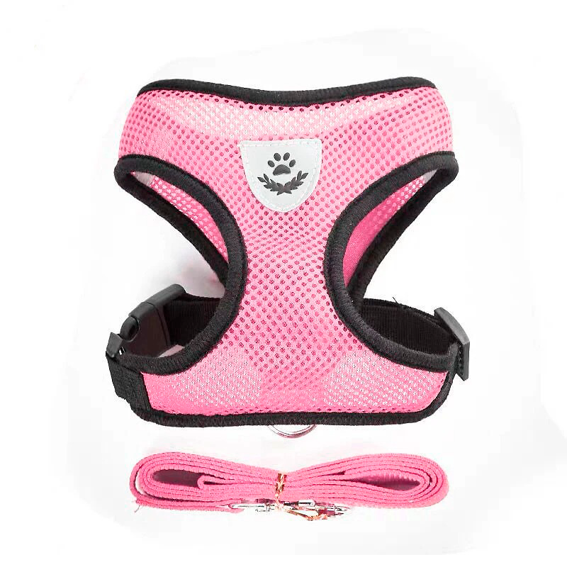 CloudComfort™ Reflective Mesh Harness & Leash Set – Safe, Comfy Walks for Small Dogs & Cats