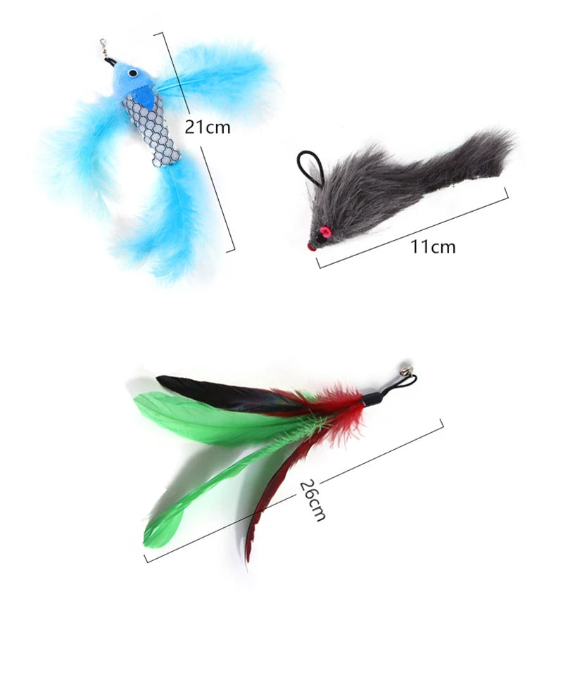 CloudPet™ SkyChase: Interactive Feather Wand with Suction Base for Endless Cat Fun