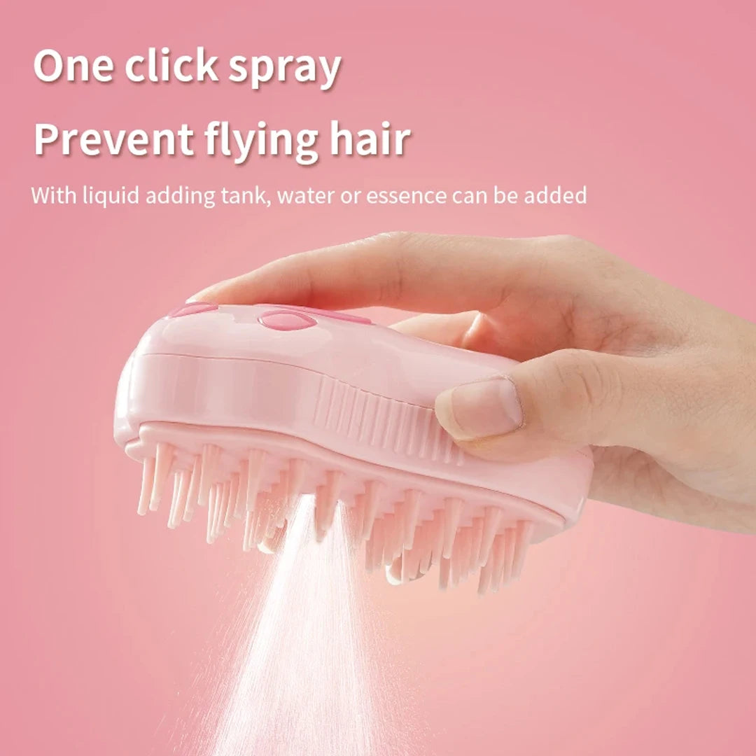 GlowGroom™ 3-in-1 Steam Brush – Massage, Clean & Detangle for Cats & Dogs