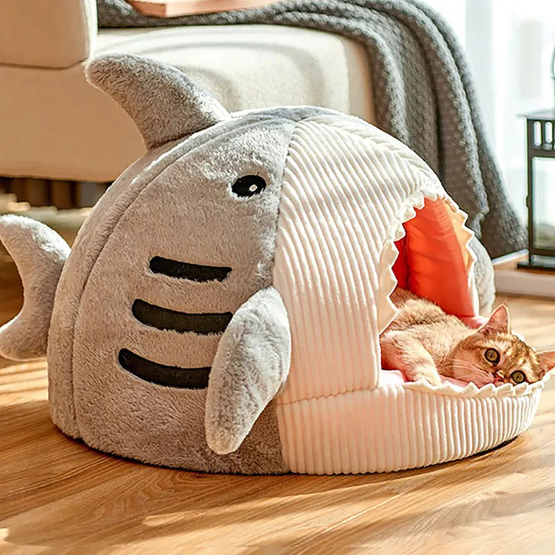 Shark Cozy Cave™ – The Ultimate Snuggle Spot for Your Fur Baby