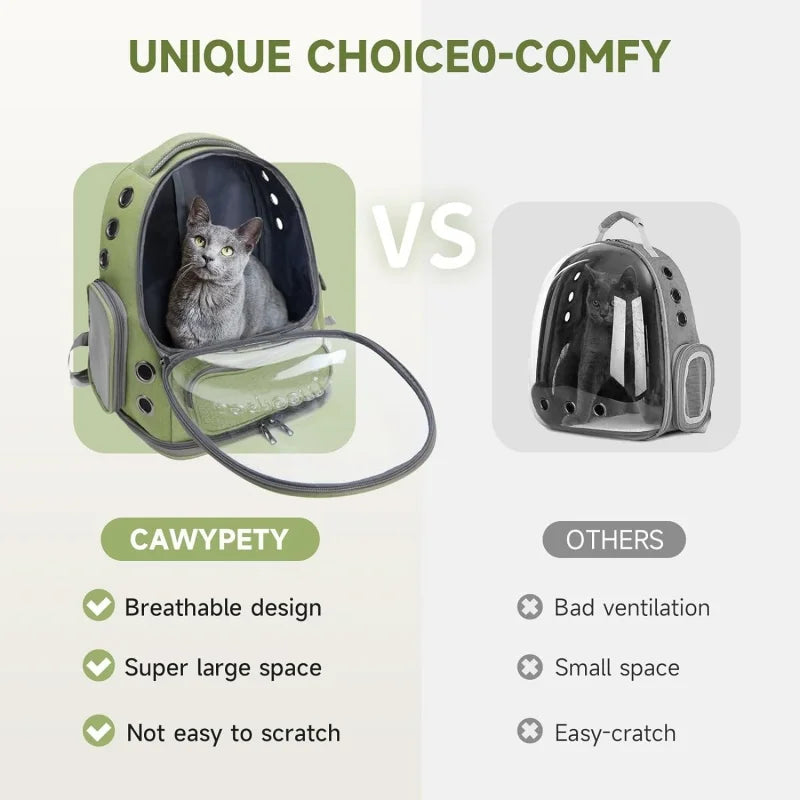 CloudPet™ Cawypet Capsule – Ventilated Travel Backpack for Cats & Small Dogs