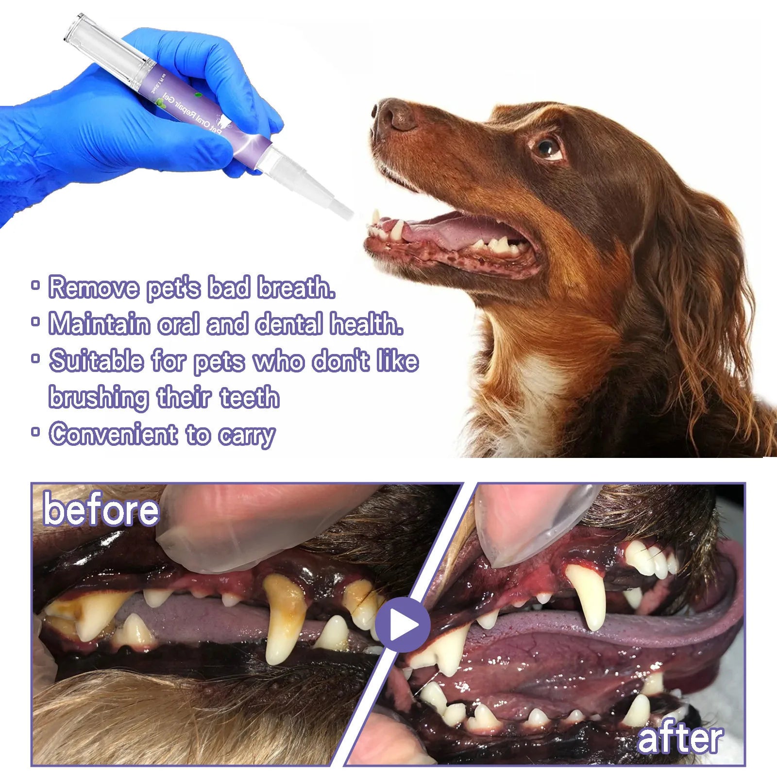 CloudPet™ FreshSmile – No-Brush Dental Gel for Dogs & Cats