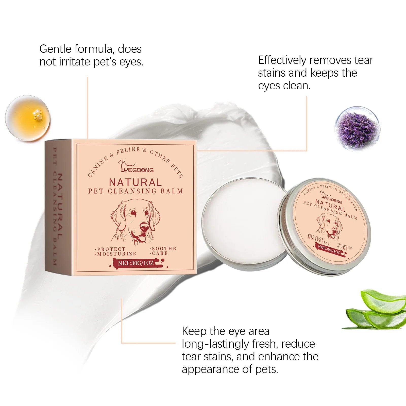 CloudPet™ ClearEyes Natural Tear Stain Balm – Soothe, Brighten & Love