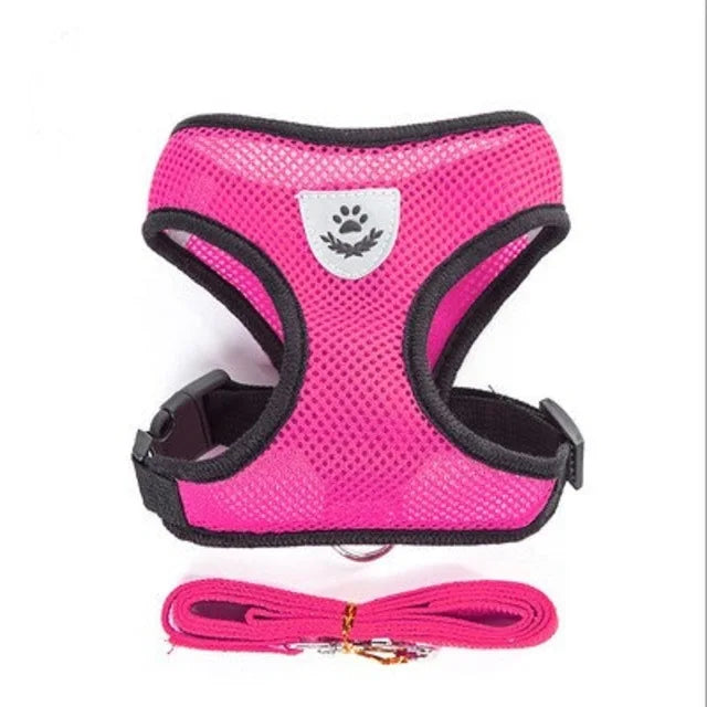 CloudComfort™ Reflective Mesh Harness & Leash Set – Safe, Comfy Walks for Small Dogs & Cats