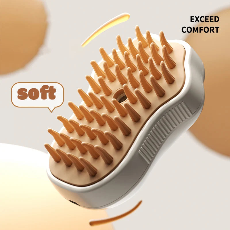 GlowGroom™ 3-in-1 Steam Brush – Massage, Clean & Detangle for Cats & Dogs