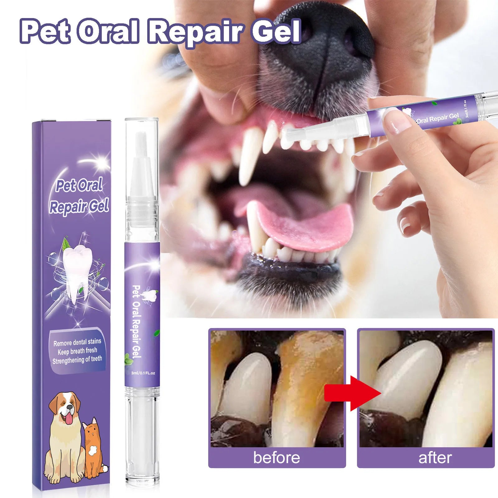 CloudPet™ FreshSmile – No-Brush Dental Gel for Dogs & Cats