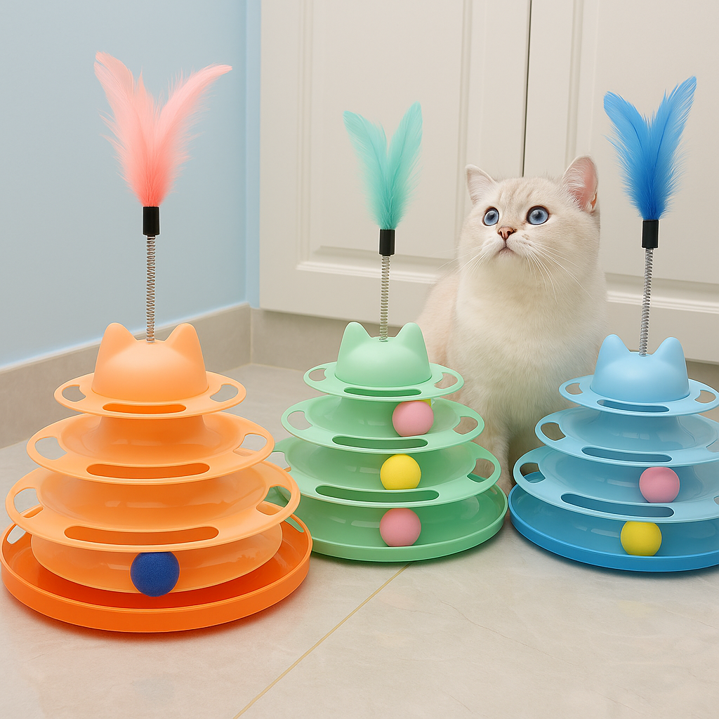 Whisker Wonder™ - Interactive Triple Tower Cat Toy